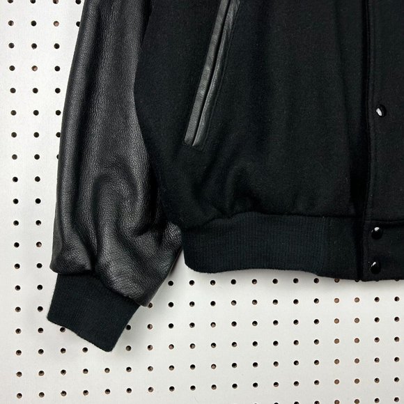 Vintage Jack Daniels Letterman Bomber‎ Jacket Size XL 100% Leather Wool Promo - Picture 3 of 8